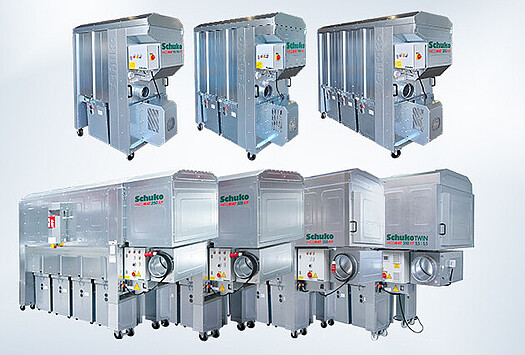 Overview of mobile dust extractors Vacomat